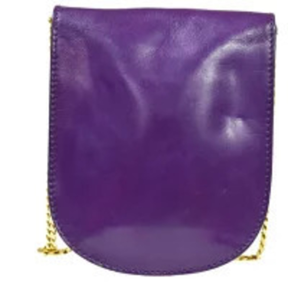 Celine Pochette Crossbody Chain Shoulder Bag Purple Leather - Picture 4 of 7